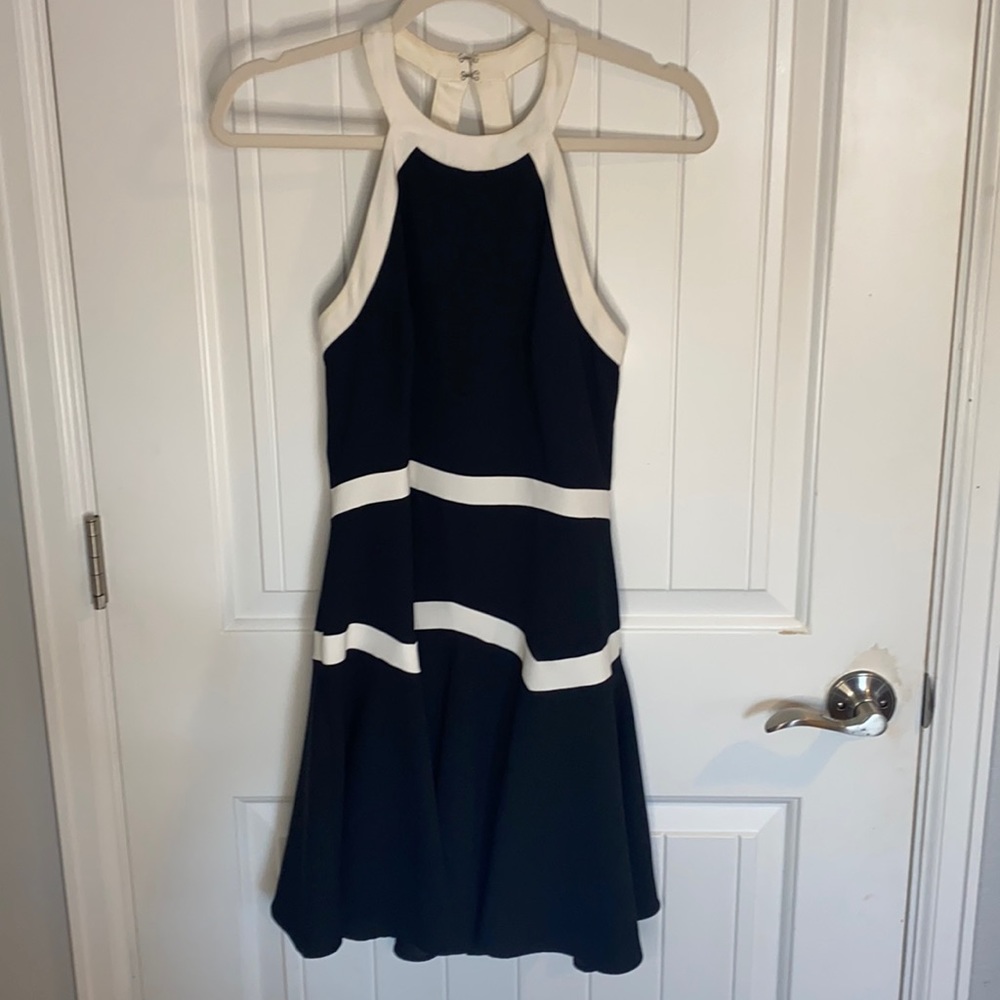 Black and white Parker halter dress